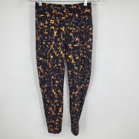 Sweaty Betty The Zero Gravity Athletic Black Tortoise Shell Print 7/8 Leggings S - Picture 1 of 9
